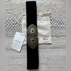 Sezane | Accessories | Nwt Szane Tamara Belt In Black Velvet  display picture 1